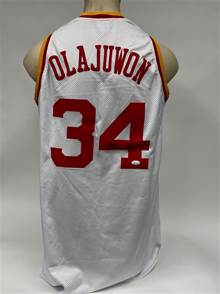 Lot of (2) Signed Basketball Jerseys Inc. Hakeem Olajuwon, and Allen Iverson (Both JSA Authenticated)