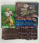 1996 and 1997 Sealed NFL Football Packs and Boxes w. 1997 Skybox Premium Sealed Hobby Box, (21) Sealed 1997 Skybox EX2000 Hobby Packs and More
