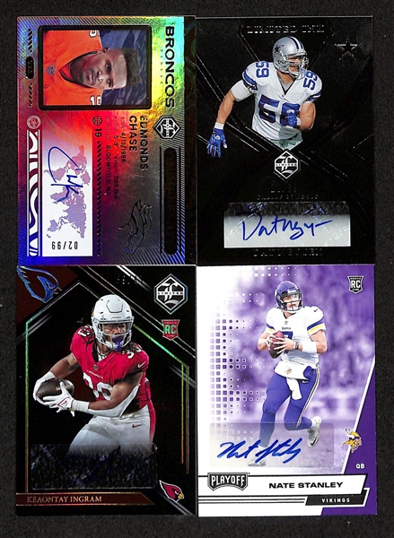 Lot of (13) Autographed Football Cards w. 2022 Prizm Ray Lewis Graded SGC 9.5/10, 2022 Playbook Micah Parsons Graded SGC 9/10, 2022 Contenders Optic Champ Bailey #d /50, and More