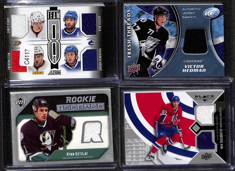 Lot of (30) Hockey Autograph and Jersey Cards Inc. 2010-11 SP Authentic PK Subban Future Watch Rookie Autograph (#/999), 2005-06 Be A Player Dany Heatley & Kary Lehtonen Dual Autograph, 2013 Team...