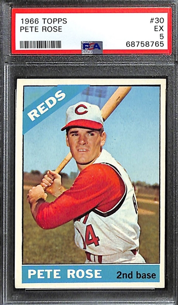 (2) Pete Rose Graded Cards - 1966 Topps #30 (PSA 5) & 1967 Topps #430 (PSA 5)
