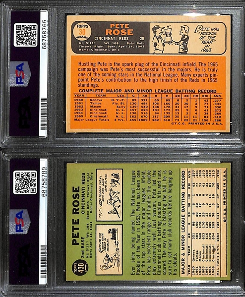 (2) Pete Rose Graded Cards - 1966 Topps #30 (PSA 5) & 1967 Topps #430 (PSA 5)