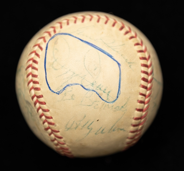 Vintage Multi-Signed Baseball w. Dizzy Dean, Carl Hubbell, and Others (JSA Auction Letter)