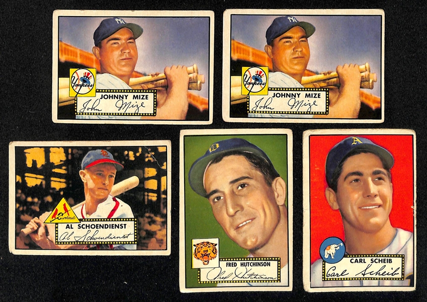  Lot of (29) 1952 Topps Baseball Cards w. (2) Johnny Mize Cards