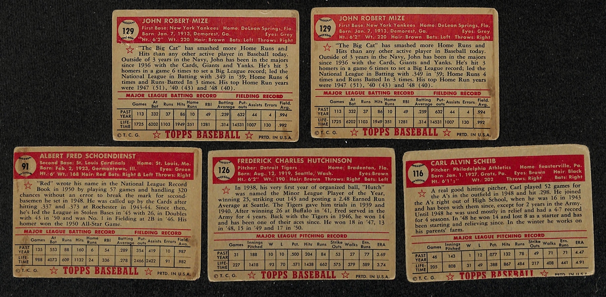  Lot of (29) 1952 Topps Baseball Cards w. (2) Johnny Mize Cards