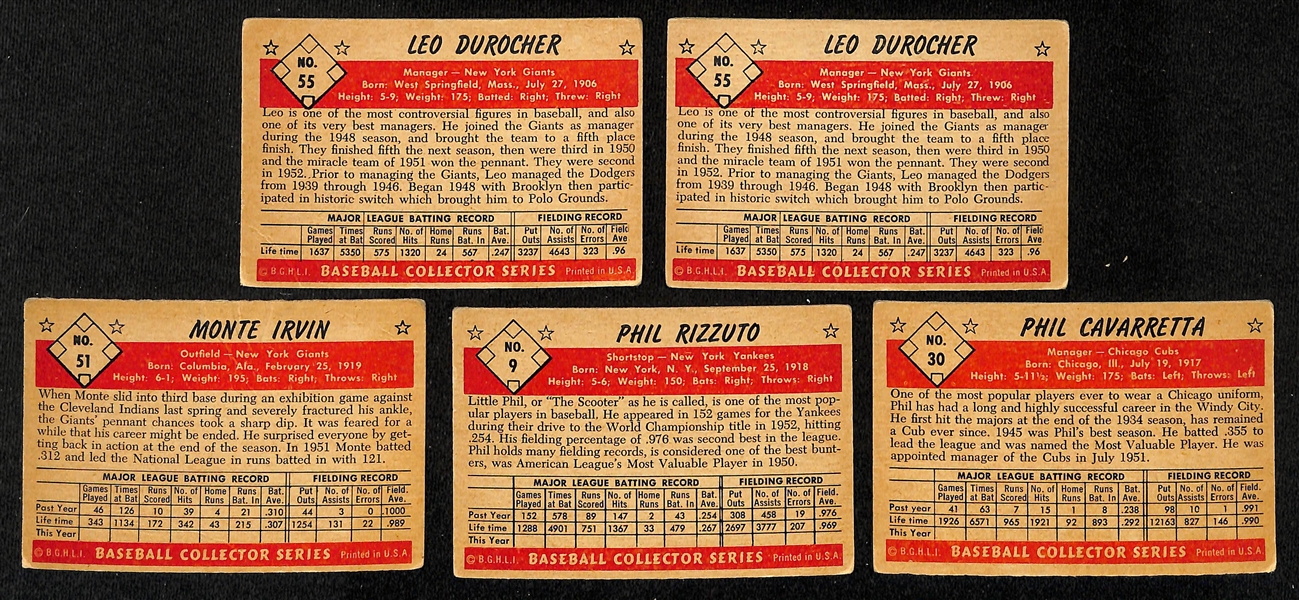 Lot of (40) 1953 Bowman Color Baseball Cards w. (2) Leo Durocher Cards
