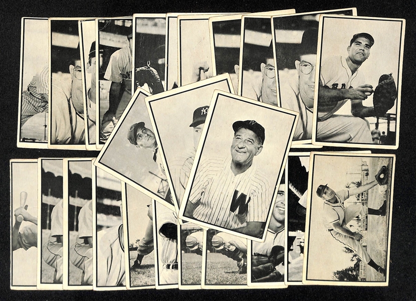 Lot of (25) 1953 Bowman Black & White Baseball Cards w. Bucky Harris