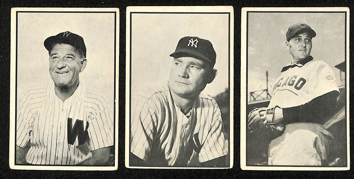 Lot of (25) 1953 Bowman Black & White Baseball Cards w. Bucky Harris