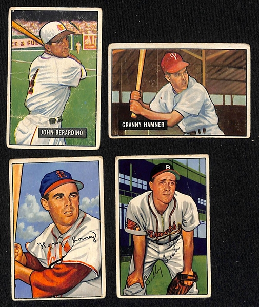 Lot of (7) 1951 Bowman & (20) 1952 Bowman Baseball Cards w. 1951 John Berardino