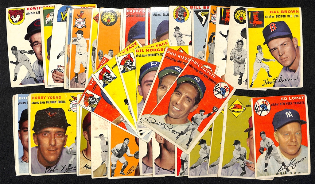 Lot of (45) 1954 Topps Baseball Cards w. (2) Phil Rizzuto
