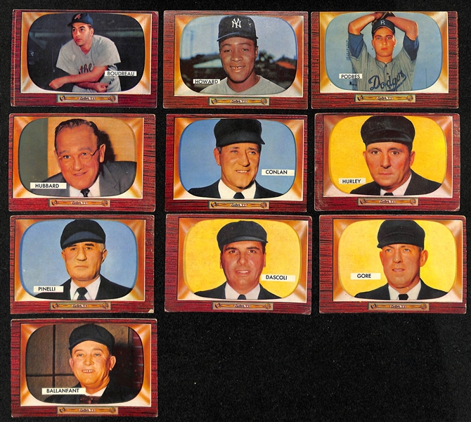  Lot of (86) 1955 Bowman 2nd Series Baseball Cards w. Lou Boudreau