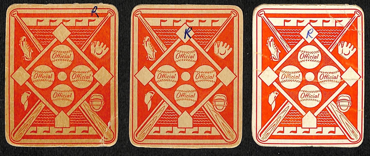  Lot of (22) 1951 Topps Red Backs Baseball Cards w. 1951 Yogi Berra (small marks on backs of all cards)