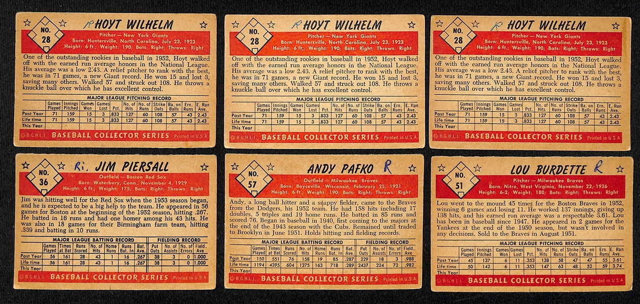  Lot of (32) 1953 Bowman Black & White Baseball Cards w. (3) Hoyt Wilhelm (small marks on backs of all cards)