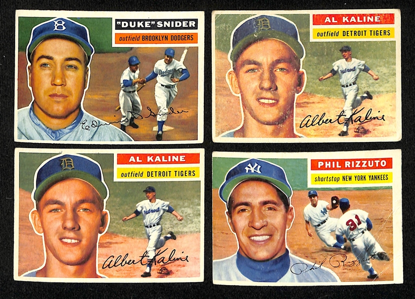  Lot of (60) 1956 Topps Baseball Cards w. Duke Snider (small marks on backs of all cards)