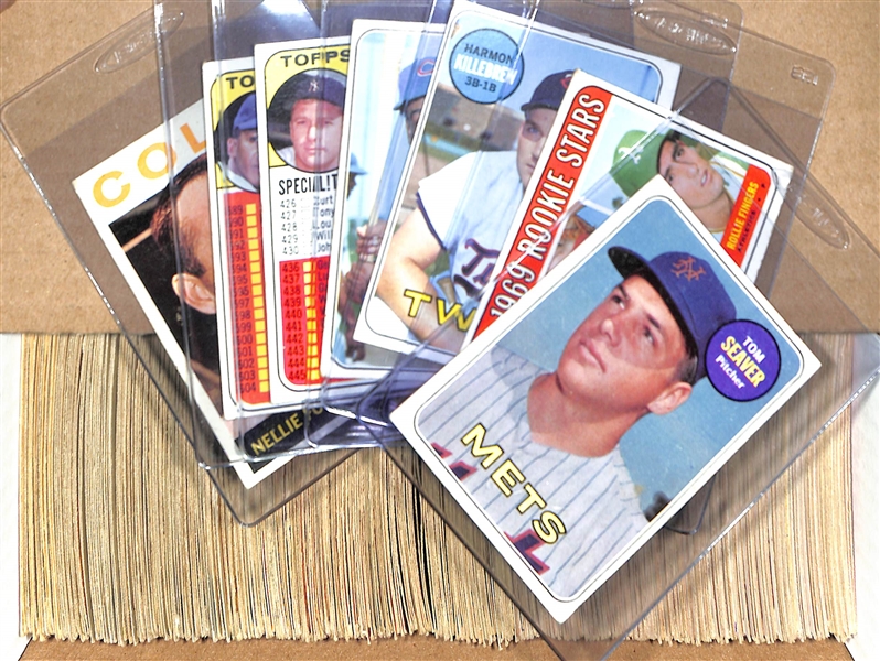 Lot of Approx (380) 1960-1969 Topps Baseball Cards w. 1969 Tom Seaver & 1969 Rollie Fingers RC