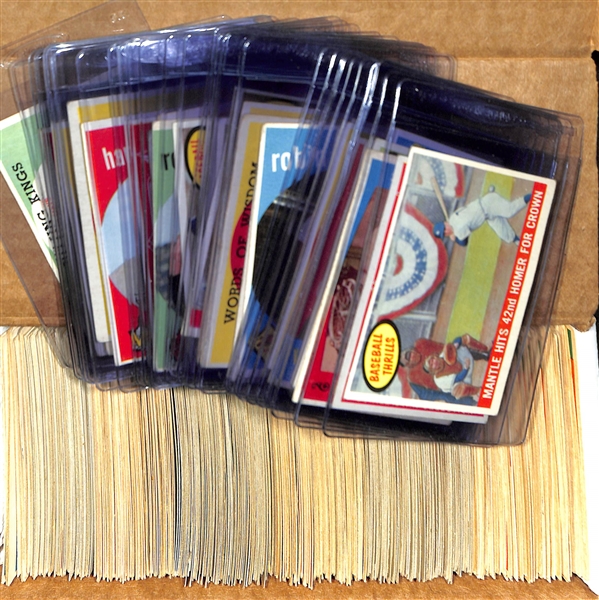 1959 Topps Starter Set (Over 430 Different of 572 Cards) - Near Complete Set - Mostly Commons & Semi-Stars