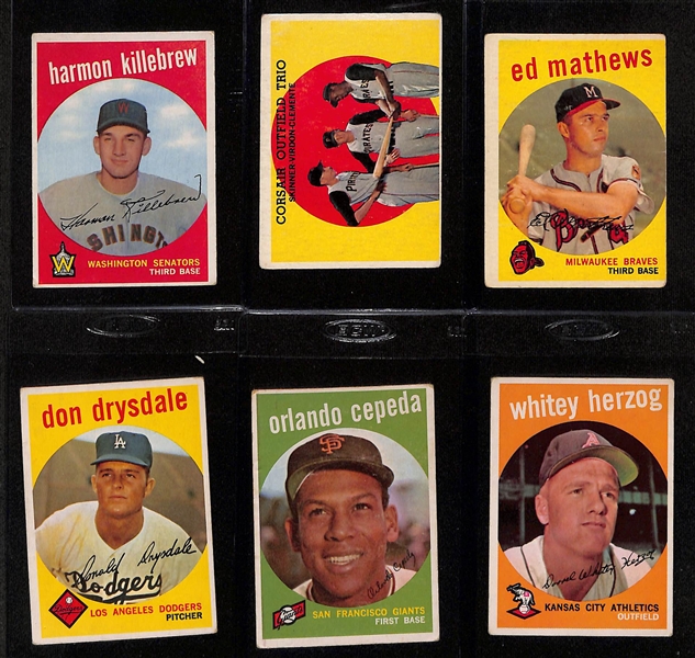 1959 Topps Starter Set (Over 430 Different of 572 Cards) - Near Complete Set - Mostly Commons & Semi-Stars