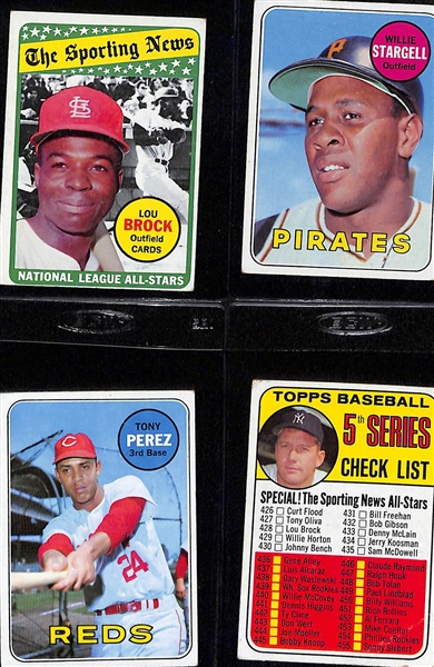 1969 Topps Baseball Near Complete Set (550 of 664 Cards) w. Mantle #500 (SGC 3), Reggie Jackson Rookie #260 (SGC 2.5), Nolan Ryan #533 (PR-GD)