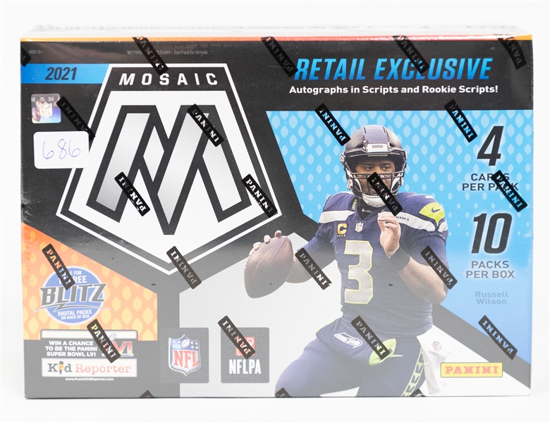 2021 Mosaic Football Mega Box (3 Silver and 10 Reactive Yellow Parallels)