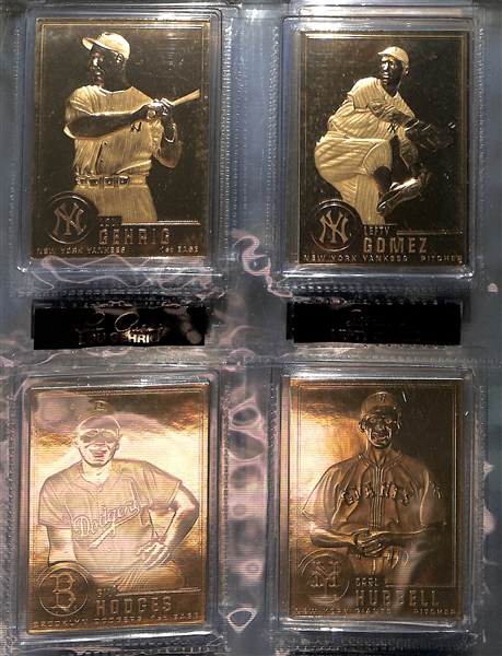 1996-03 Danbury Mint 22kt Gold 2 Binder Sets w. 100 Total Cards Including Babe Ruth, Ty Cobb, Many More 