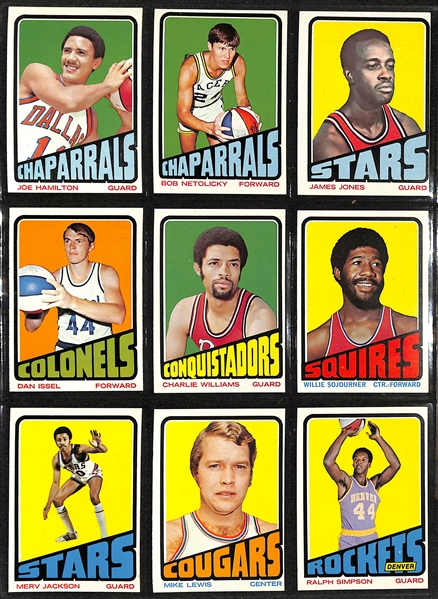1972-73 Topps Basketball High-Quality Starter Set of 181 Cards w. Goodrich, Lanier, Cunningham, +