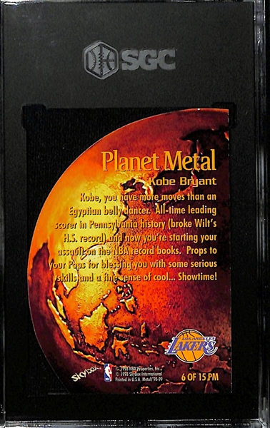 1998-99 Skybox Metal Universe Kobe Bryant Planet Metal #6PM Graded SGC 8.5