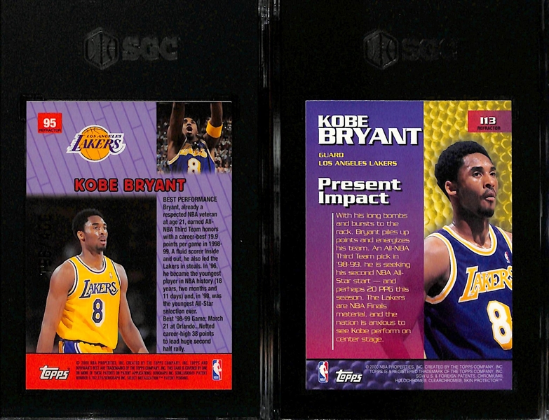 (2) 1999-00 Kobe Bryant Refractors - Bowman's Best Performers #196/400 (SGC 9.5) & Topps Impact (SGC 8.5)