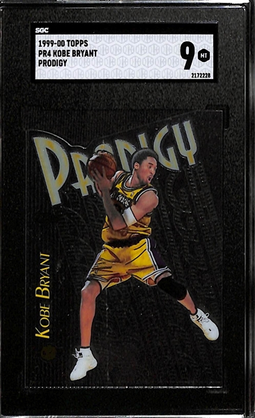 (2) 1999-00 Kobe Bryant Topps Prodigy Die-Cut Cards (#PR4)- Base Card (SGC 9) & Refractor (SGC 8.5)