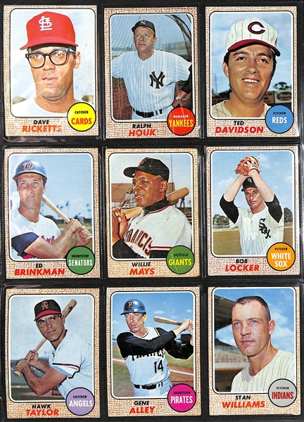 1968 Topps Baseball Complete Set of 598 Cards w. Mickey Mantle PSA 3, Nolan Ryan Rookie PSA 3, Johnny Bench PSA 2