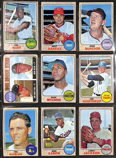 1968 Topps Baseball Complete Set of 598 Cards w. Mickey Mantle PSA 3, Nolan Ryan Rookie PSA 3, Johnny Bench PSA 2