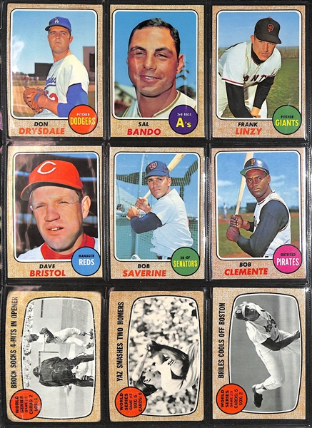 1968 Topps Baseball Complete Set of 598 Cards w. Mickey Mantle PSA 3, Nolan Ryan Rookie PSA 3, Johnny Bench PSA 2