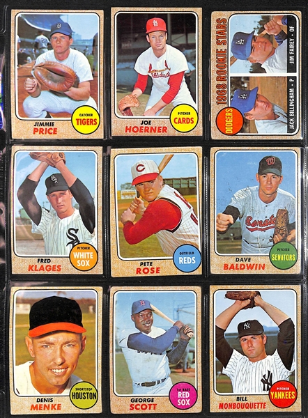 1968 Topps Baseball Complete Set of 598 Cards w. Mickey Mantle PSA 3, Nolan Ryan Rookie PSA 3, Johnny Bench PSA 2