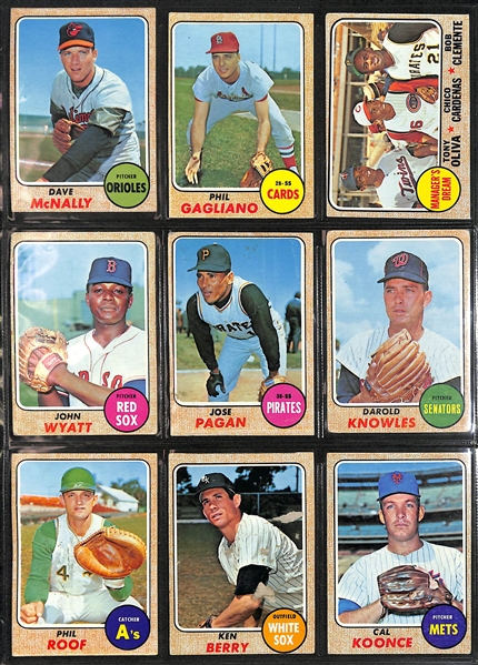 1968 Topps Baseball Complete Set of 598 Cards w. Mickey Mantle PSA 3, Nolan Ryan Rookie PSA 3, Johnny Bench PSA 2