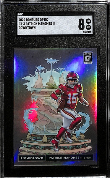 2020 Donruss Optic Patrick Mahomes Downtown Graded SGC 8