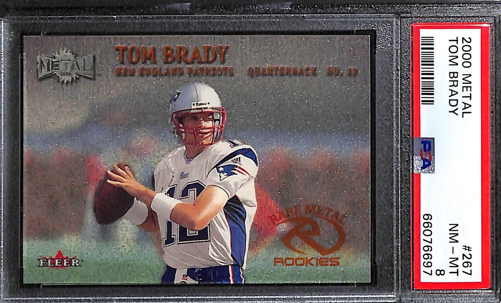 2000 Metal Tom Brady Rare Metal Rookies Card Graded PSA 8