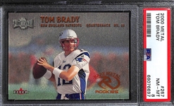2000 Metal Tom Brady Rare Metal Rookies Card Graded PSA 8