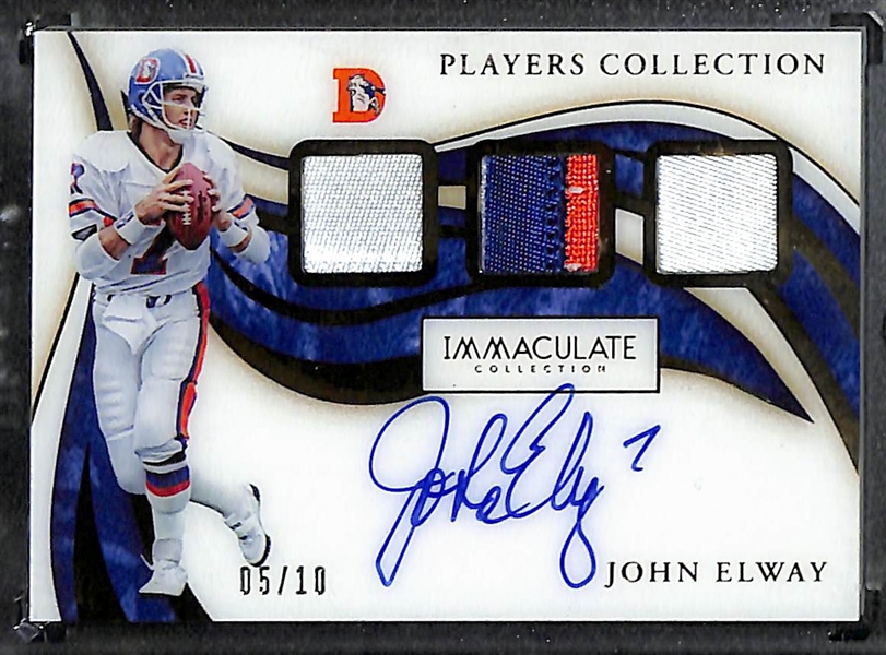 2020 Immaculate Collection John Elway Players Collection Autograph Triple Jersey Patch (#/10)