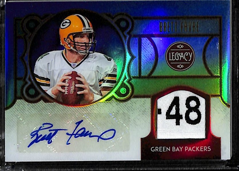 2020 Panini Legacy Brett Favre Autograph Size Tag Patch Card (#/1)