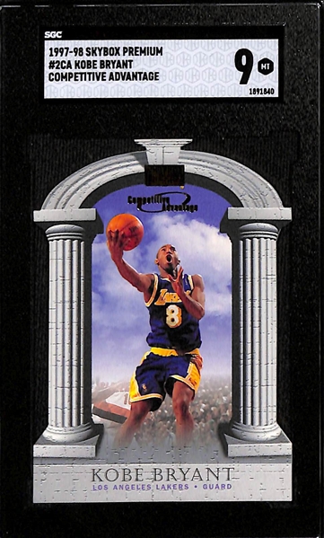 (3) 1997-98 Skybox Premium Golden Touch Insert Cards - Kobe Bryant, Allen Iverson, & Shaquille O'Neal - All Graded SGC 9
