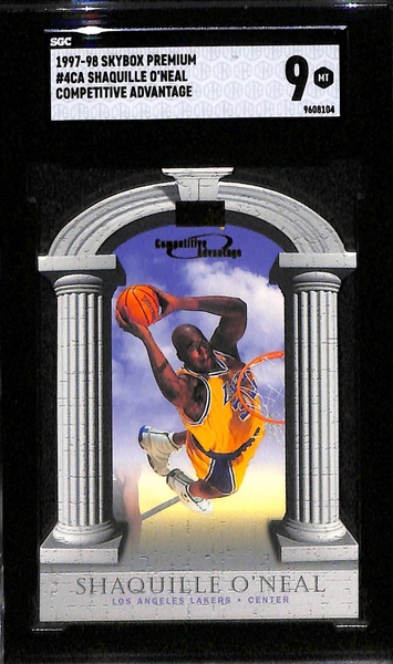 (3) 1997-98 Skybox Premium Golden Touch Insert Cards - Kobe Bryant, Allen Iverson, & Shaquille O'Neal - All Graded SGC 9