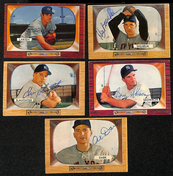 Lot Detail - Lot of (23) Signed 1955 Bowman Yankees & NY Giants ...