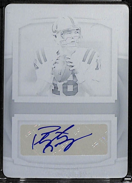 2019 National Treasures Peyton Manning Autograph Printing Plate (#/1)