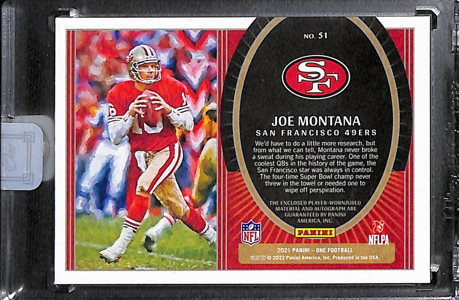 2021 Panini One Joe Montana Autograph Quad Jersey Patch (#/5)