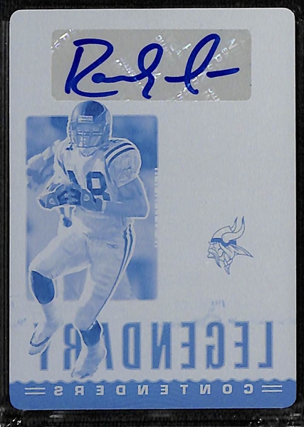 2020 Contenders Optic Randy Moss Autograph Printing Plate (#/1)