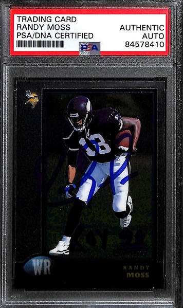 1997 Bowman Chrome Randy Moss Signed Rookie Card Roy 98 Inscribed