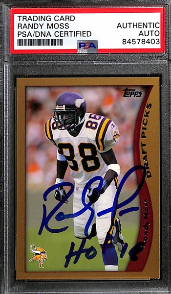 1998 Topps Randy Moss Signed Rookie Card Roy 98 Inscribed