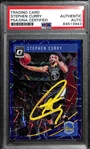 2018-19 Panini Donruss Optic Basketball Stephen Curry Signed Blue Velocity Card (PSA DNA Authenticated/Slabbed)