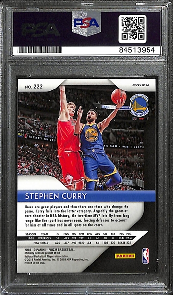 2018-19 Panini Prizm Basketball Stephen Curry Signed Green Parallel Card (PSA DNA Authenticated/Slabbed)