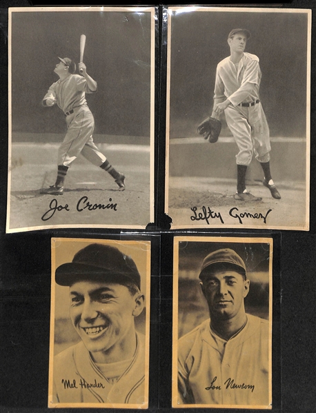 Vintage Baseball Lot w. (4) Goudey Baseball Cards and (3) 1914 Tobacco Baseball Blankets w. Rare Egyptienne Cigarettes Casey Stengel Blue Infield, More