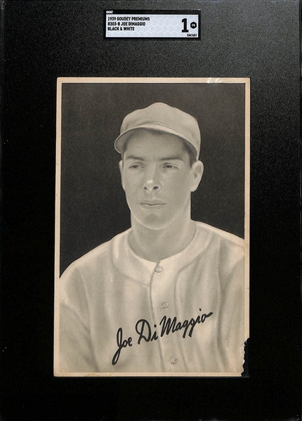 1939 Goudey Premiums R303-B Joe DiMaggio Black & White Graded SGC 1